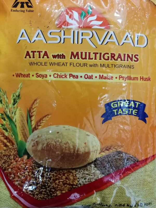 Aashirvaad Whole Wheat Multigrain Flour / Atta 20Lb Shresta Indian